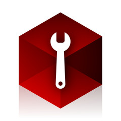 Aufkleber - tool red cube 3d modern design icon on white background