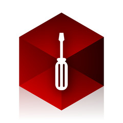 Aufkleber - tool red cube 3d modern design icon on white background