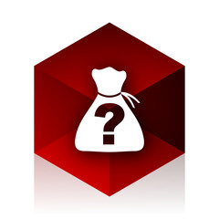 Poster - riddle red cube 3d modern design icon on white background