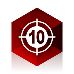 Poster - target red cube 3d modern design icon on white background