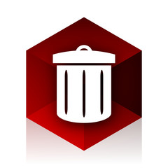 Aufkleber - recycle red cube 3d modern design icon on white background