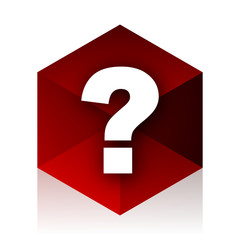 Poster - question mark red cube 3d modern design icon on white background
