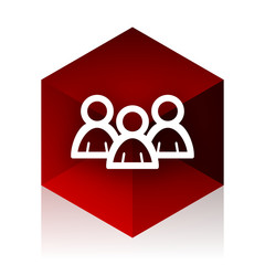 Poster - forum red cube 3d modern design icon on white background