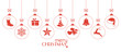 Monochrome red Christmas baubles, Christmas ornaments