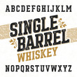 © piai - Single barrel whiskey label font with sample design. Ideal for any design in vintage style.