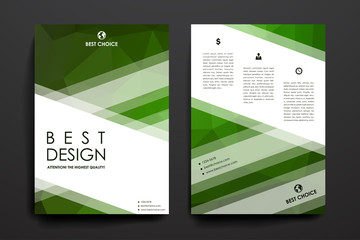 Set of brochure, poster design templates in polygonal style