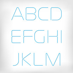 Poster - Modern minimal rounded font alphabet set.
