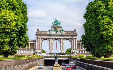 Sticker - View of Arcade and Tunnel of Cinquantenaire - Brussels