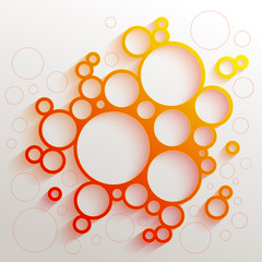 Poster - Infographics red and orange gradient circles meatball shape with colorful shadow on white background