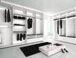 3d illustration of Luxurious white wardrobe in a modern style