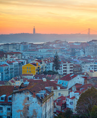 Sticker - Lisbon at sunset, Portugal