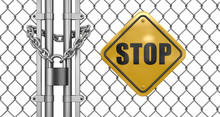 Lock On Fence (clipping Path Included)