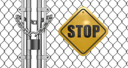 Poster - lock on fence (clipping path included)
