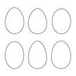 Various egg shapes - outline. Vector.