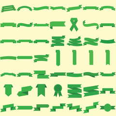 Wall Mural - Green ribbon banner collection