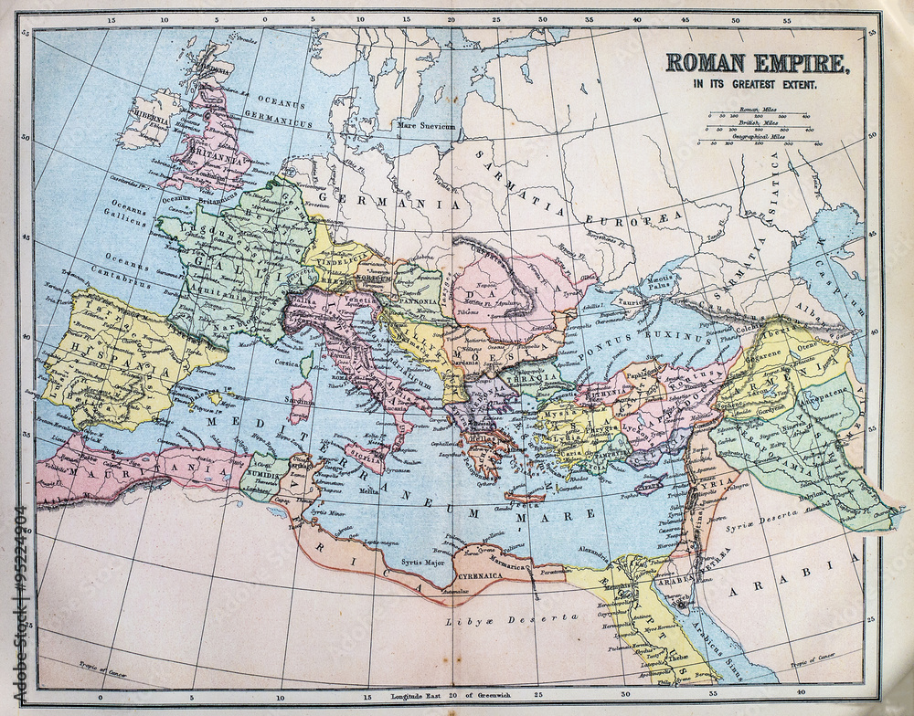 Map of the Roman Empire Stock Photo | Adobe Stock