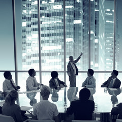 Wall Mural - Business People Meeting Discussion Cityscape Concept
