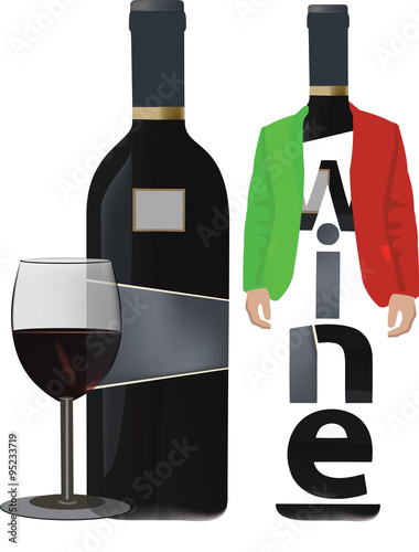 Plakat na zamówienie vino nero in bottiglia