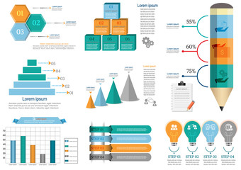 Wall Mural - Collection of infographic set elements for