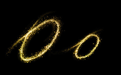 Wall Mural - o letter of gold glittering stars dust flourish tail