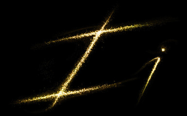 Wall Mural - i letter of gold glittering stars dust flourish tail