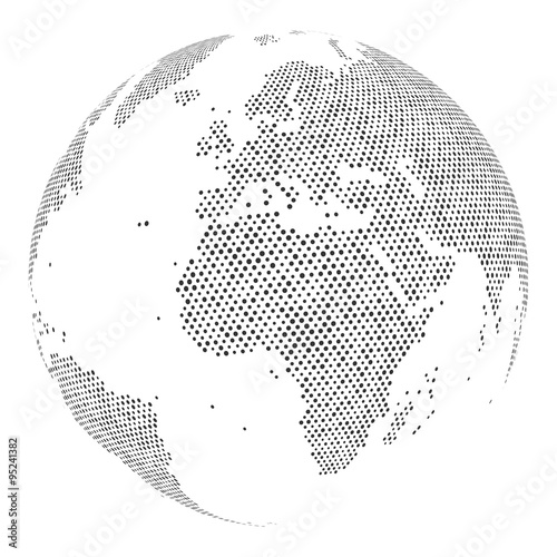 Naklejka na szafę Globus aus Punkten im Detail