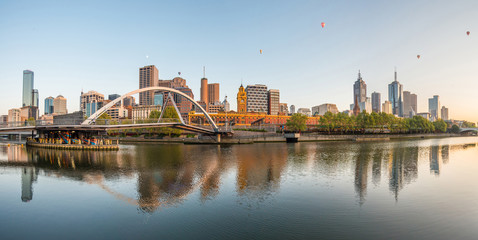 Panorama view of Melbourne cityscape.