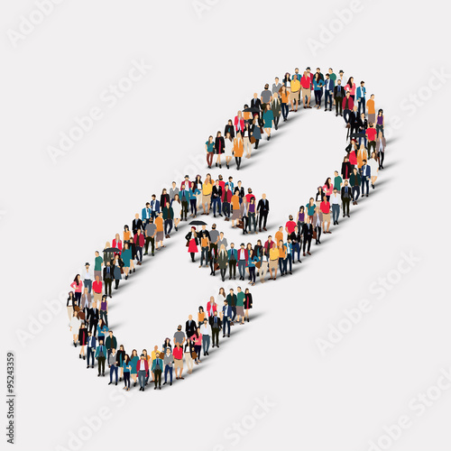 Fotografia group people form chain link