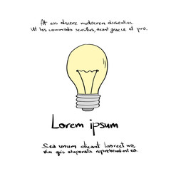Poster - Light Bulb Lamp Hand Draw Color Icon Vector