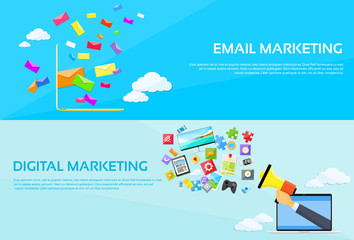 Poster - Digital Marketing Email Laptop Envelope Send Business Mail