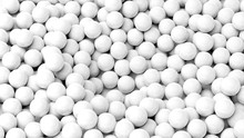 3D White  Spheres Pile, Isolated On White With Copy-space