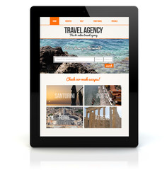 Canvas Print - tablet pc travel agency online