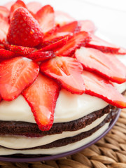 Wall Mural - Chocolate cake with strawberries