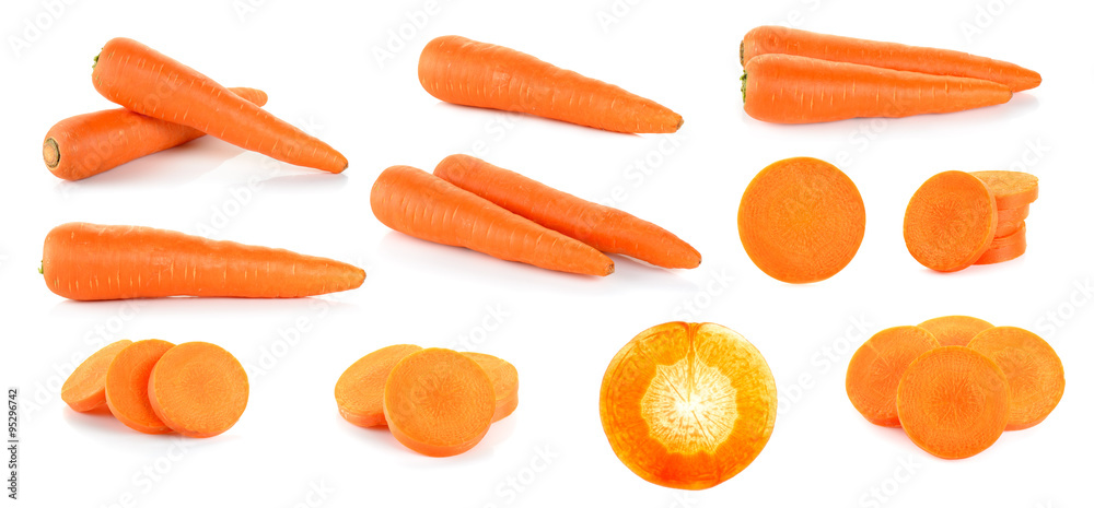 Carrot isolated on the white background - obrazy, fototapety, plakaty 