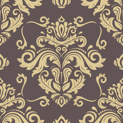 Wall Mural - Damask Seamless Vector Pattern