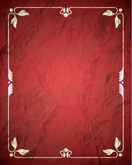 Sticker - Crumpled red frame with ornament