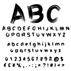 Wall Mural - Conceptual collection of black handwritten, sketch or paint font