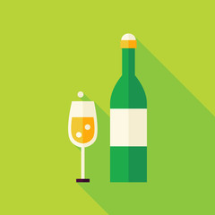 Sticker - Vector Flat Design Champagne Celebration Icon