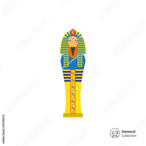 Fotomural Egyptian pharaoh sarcophagus icon