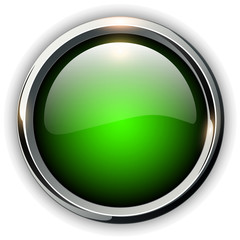 Poster - Green shiny button