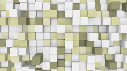 Poster - pale yellow 3D cubes loopable geometric background 4k UHD (3840x2160)
