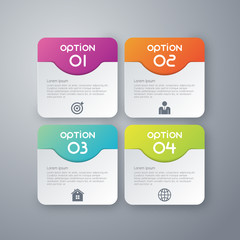 Wall Mural - Vector illustration infographics four rounded rectangle