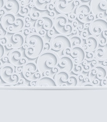 Wall Mural - vector 3d vintage invitation card with floral swirl pattern