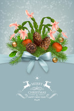 Vector Christmas And New Year Greeting Card
