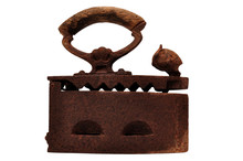 Old Rusty Charcoal Iron Isolated