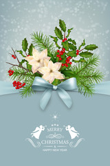 Wall Mural - Vector Christmas and New Year greeting card