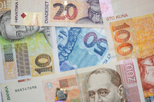 Kuna Croatian Currency Banknotes Background