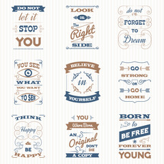 Wall Mural - Quotes Typography Retro Set