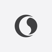 Ying Yang Cutted Identity Template Icon