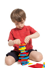 Wall Mural - Child Playing with Shape Blocks